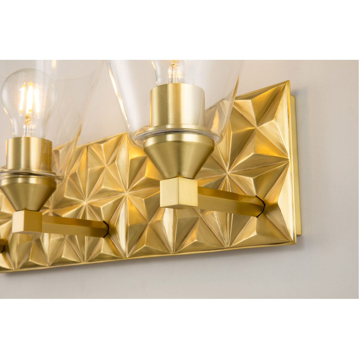 Alpha 3 Light 25 inch AGB Bath Light Wall Light in Antique Brass